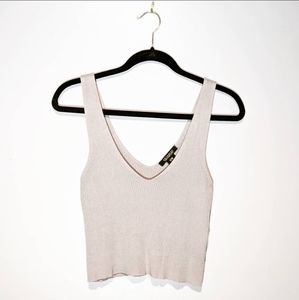 Revamped Woman's Cream Knit Crop Top